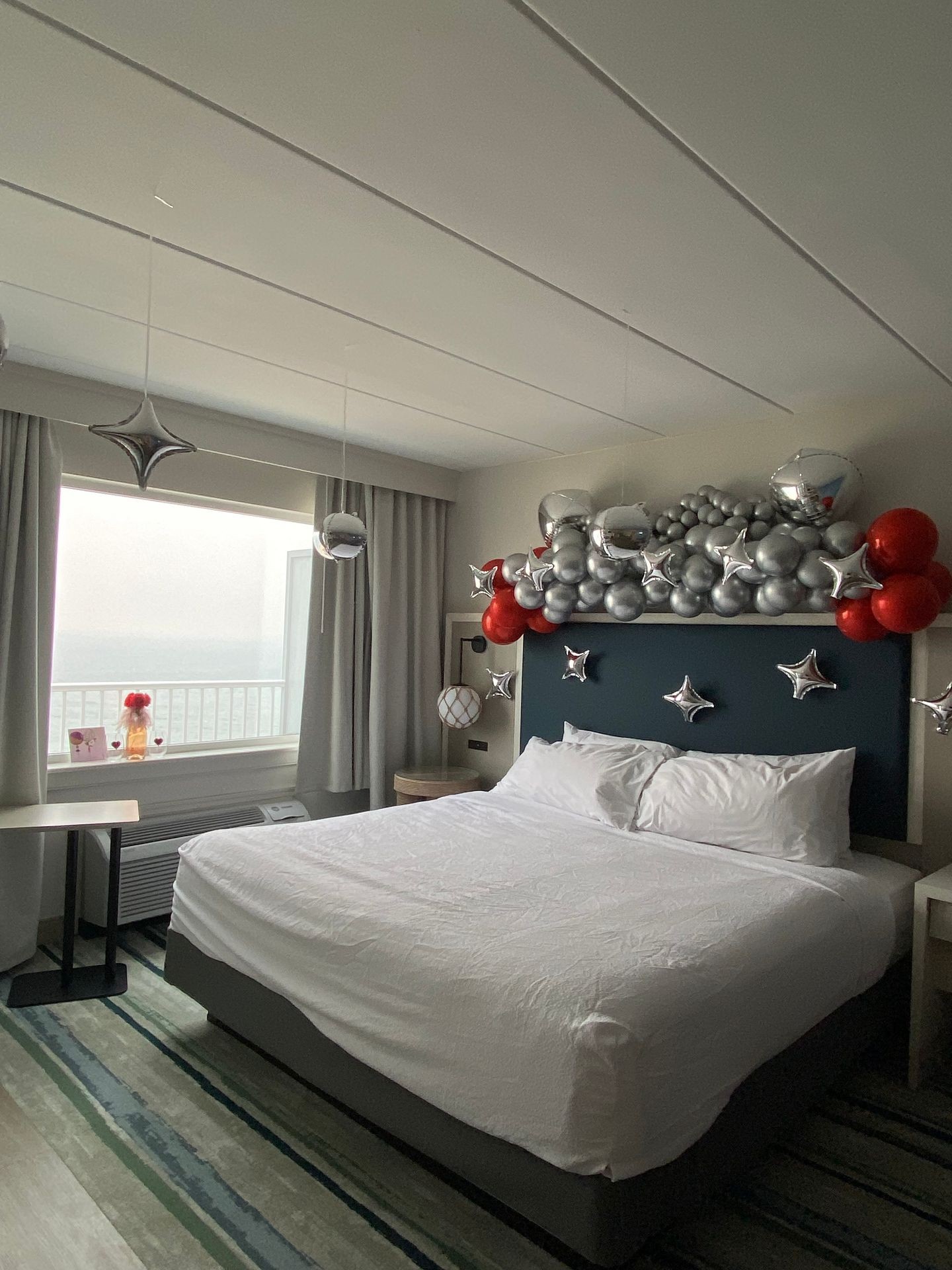 Hotel room surprise set up airbnb bachelorette party  birthday surprise balloons rehoboth Beach De Dewey Beach Oc Md salisbury Md anniversary proposal 